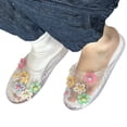thumbnail image 2 of HAJWOH Women's Flower Jelly Sandals Summer Beach Slippers Colorful Floral PVC Slides Waterproof Non-Slip Flat Shoes for Outdoor Indoor, 2 of 6