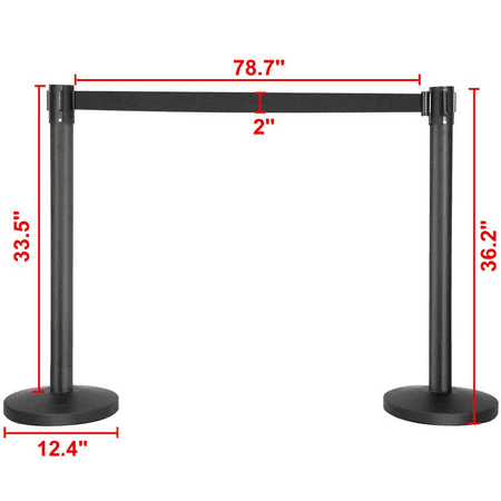 Yaheetech 4-Pack Stanchion with 6.5 Foot Retractable Belt Crowd Control Stanchion Queue Line Post Barrier