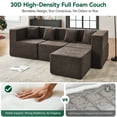 thumbnail image 6 of BEHOST 102.5" L Shape Sofas for Living Room, 4 Modules with Skin-friendly Teddy Fabric, 10" Wide Armrest, Coffee Brown, 6 of 9