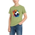 thumbnail image 2 of BXJX Boys Summer T-Shirts, Short Sleeves Soccer Crew Neck Casual Kids Graphic Tees Army Green Size 3-4 T, 2 of 7