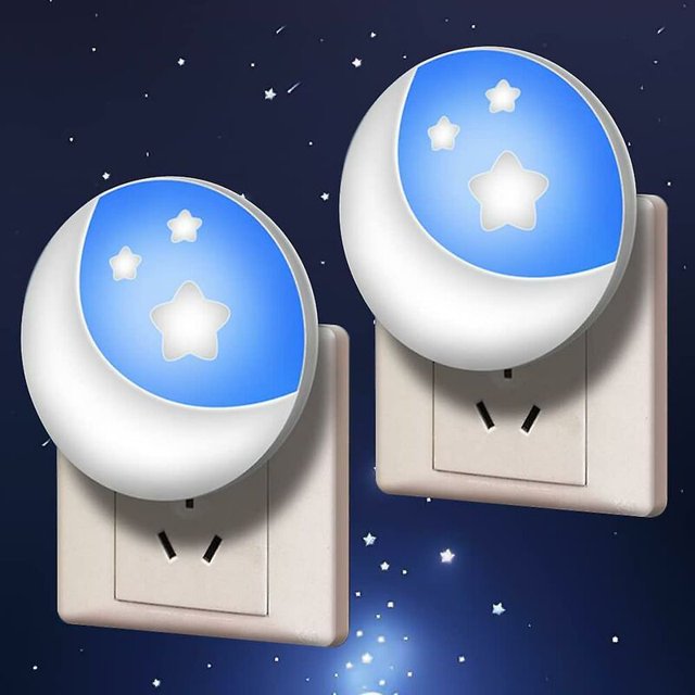 Starlight-luz de noche para niños, luz de noche con enchufe eléctrico, enchufe de luz de noche para niños de 2 piezas, luz de noche para bebés, luz de noche para pared, interruptor automático esquí esquí Gafas de esquí