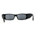 thumbnail image 4 of Womens Mod Square Rectangle Thick Temple Fashion Sunglasses All Black, 4 of 5