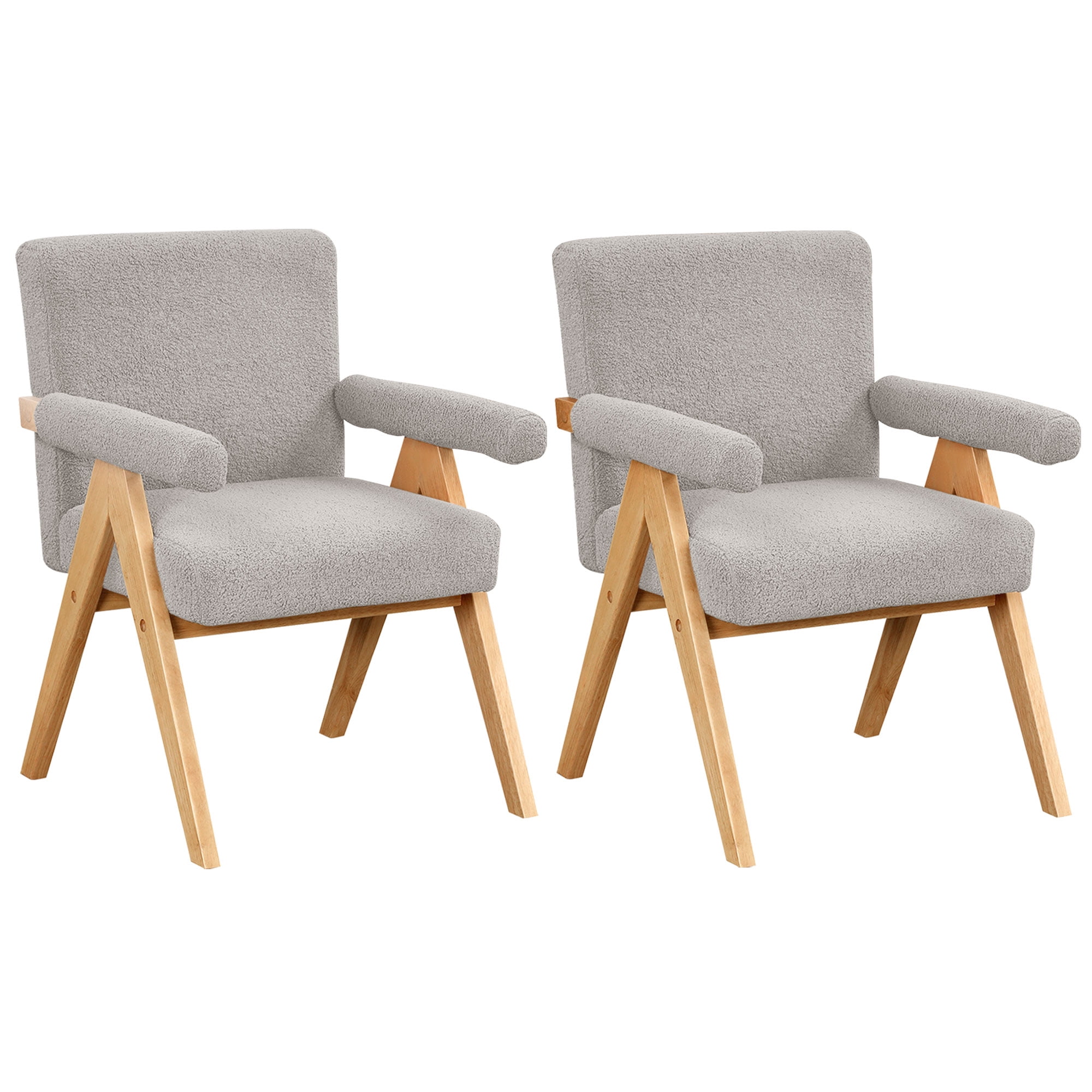 CoSoTower Modern Arm Chair Set of 2, Chair set with Solid Wood Frame ...
