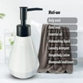 thumbnail image 2 of ABCISI Soap Dispenser, Refillable Ceramic Hand Dish Soap Dispenser with Matte Black Pump Head for Bathroom, 8.5 oz Green Soap Dispenser with Minimalist Modern Design (Diamond Shape White Bottle), 2 of 11