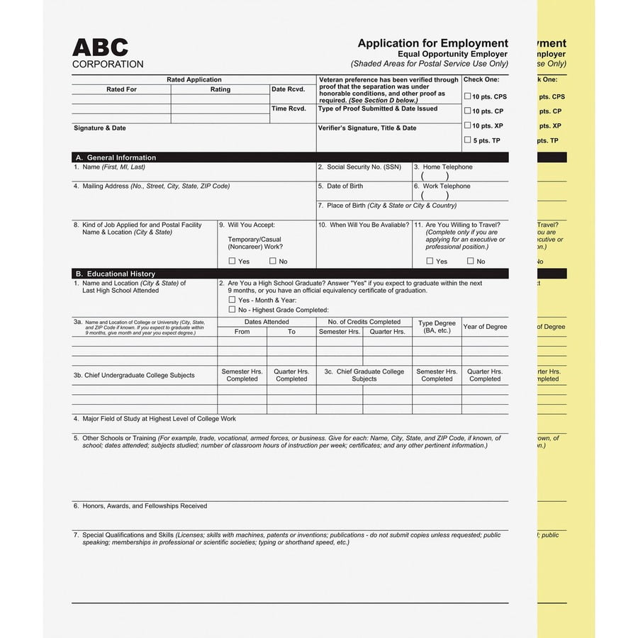 PM Laser, injt Print Carbonless Paper, White, Yellow, 2500 / Carton (Quantity)
