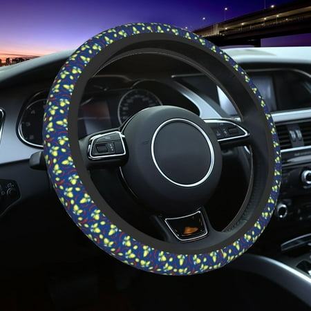 Elastic Steering Wheel Cover Lemons And Chili Stretch Thickening Car Steering Wheel Cover Women Men Steering Wheel Protector Universal 15 in