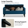 thumbnail image 3 of Velvet Storage Bench, Upholstered Bed Bench with Storage, End of Bed Ottoman with Wooden Legs,Bedside Storage Bench for Bedroom, Living Room, or Entryway, Blue, 3 of 9
