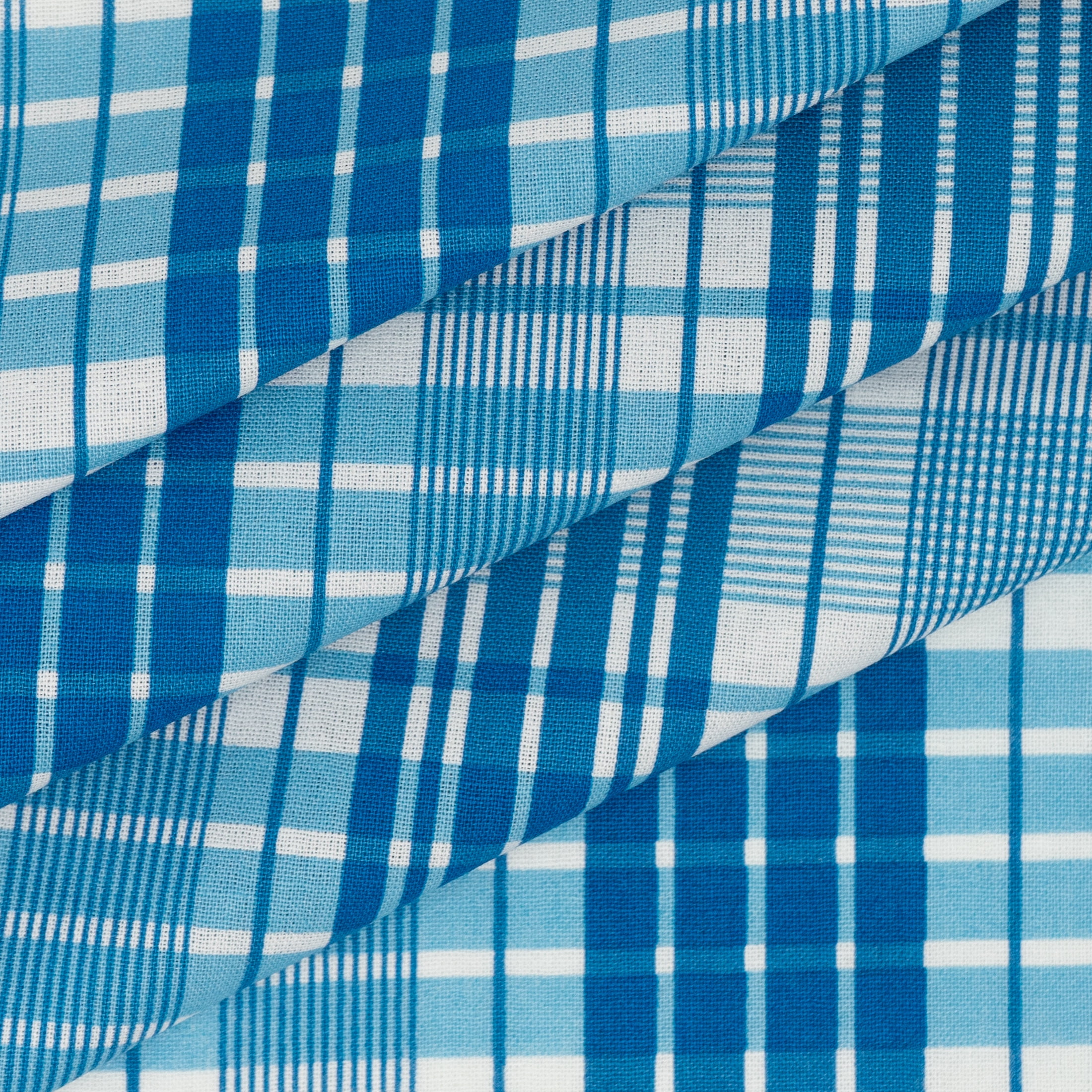Waverly Inspirations, 100% Cotton, Sewing & Crafting, Plaid Grecian Blue, Fat Quarter, Prints, 21 x 18