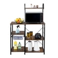 thumbnail image 6 of Lowestbest 35.5" Stand Storage Cart, Rack 4-Tier Kitchen Utility, Rack Microwave Stand Rolling Kitchen Storage, Spice Rack Organizer Workstation with 10 Hooks, Black, 6 of 8