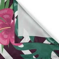 thumbnail image 3 of Ambesonne Geometric Kitchen Curtains, Flowers Leaves Zigzags, 55"x39", Dark Magenta Forest Green, 3 of 3