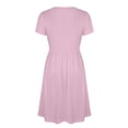 thumbnail image 7 of Efsteb Cocktail Dresses for Women Elegant Wrap V-Neck Short Sleeve Casual A-Line Dress with Elastic Waist Flowy Summer Dress for Occasion (Pink,M), 7 of 7