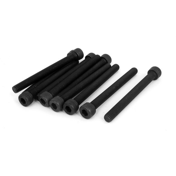 Unique Bargains M8 x 80mm 12.9 Alloy Steel Machine Bolt Hex Socket Head Cap Screws Black 10pcs