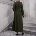 thumbnail image 4 of Zpanxa Maxi Dresses for Women, V Neck High Waist Lantern Sleeve Flowy A Line Winter Style, 4 of 6