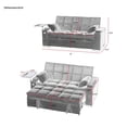 thumbnail image 4 of Tulib 3-in-1 Convertible Sofa Bed, Pull Out Loveseat Couch with Adjustable Backrest/USB Charging Ports/Cup Holder/Swivel Side Table, Perfect for Living Room, Khaki, 4 of 10