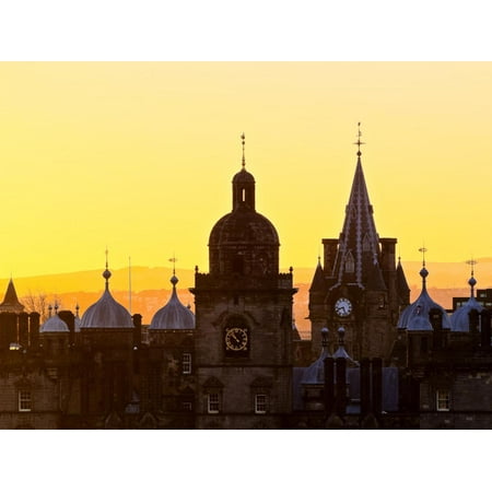 UK, Scotland, Lothian, Edinburgh, Lauriston Place,  George Heriot's School and Quartermile Clock To Print Wall Art By Karol (Best Places In Scotland For Photography)