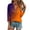 Orange, variant on Summer Tops,Womens Floral Tops for $5 Tops,Women's 3/4 Sleeve Solid Color Button Shirt Loose Shirt V-neck Top Orange S