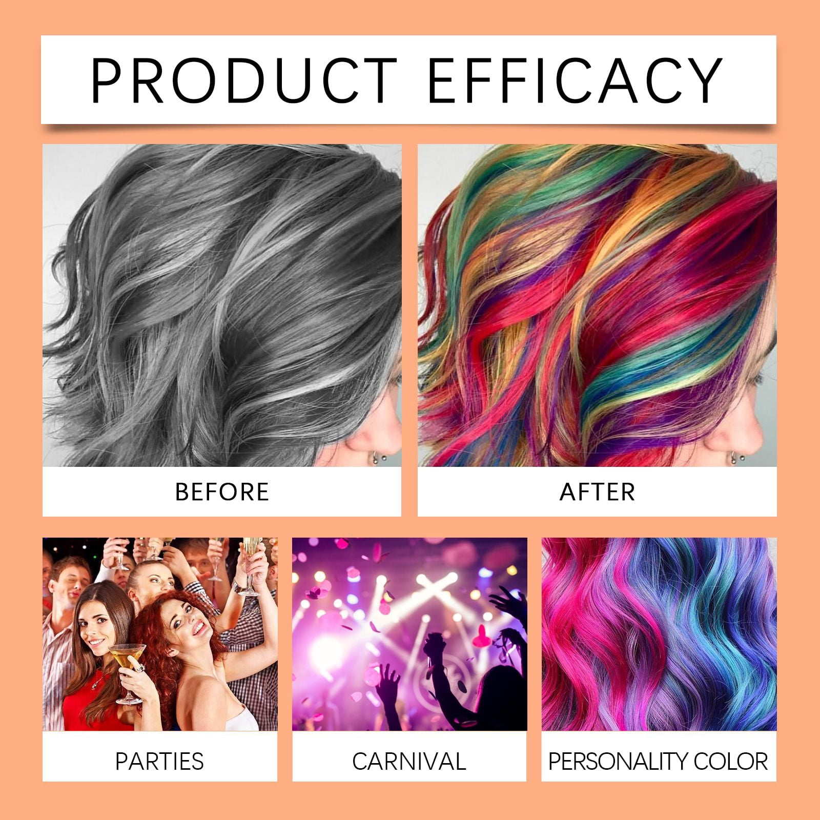 Alvantor Purple Temporary Hair Dye Powder, Washable Hair Color for Parties and Cosplay