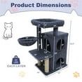 thumbnail image 3 of ZephyPaws Tall Cat Tree Tower for Indoor Cat, 35in Multiple-Level Cat Condo with 2 Caves, Cat Scratching Posts,Perches,Dark Gray, 3 of 9