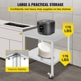 thumbnail image 4 of Mesa de trabajo de acero inoxidable VEVOR 30 x 36 x 34 pulgadas estante ajustable de 3 etapas con 4 ruedas, 4 of 9