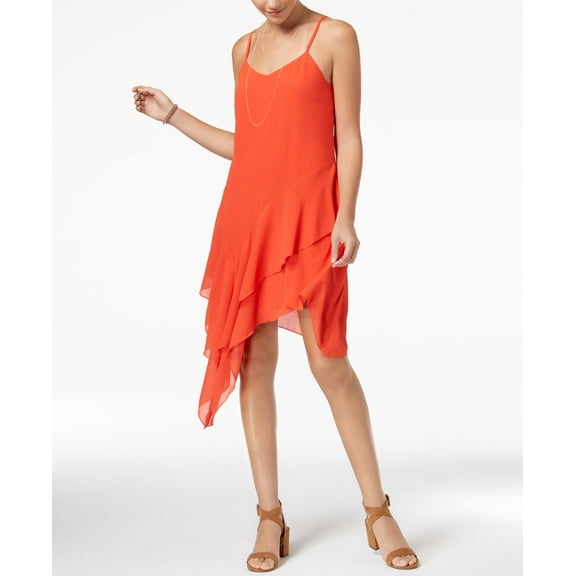 Speechless Juniors Asymmetrical Shift Dress Orange XS