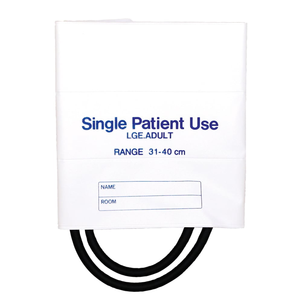 Mabis 06-270-196 Two-Tube Bladderless Cuff - Large Adult White - Box of 5