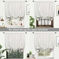 thumbnail image 7 of DriftAway Farmhouse Linen Blend Blackout Tie Up Curtain for Kitchen Vertical Striped Printed Tie Up Shade for Bedroom Adjustable Balloon Rod Pocket 63"L x 45"W Grey, 7 of 7