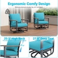 thumbnail image 2 of Muphyers 10 Pcs Aluminum Swivel Rocking Chair Set, Patio Furniture Set with 55000 BTU 2-in-1 Fire Pit Table, Wide Seat 5.1" Thick Cushion Outdoor Conversation Set for Deck Porch Poolside,Turquoise, 2 of 7