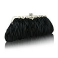 thumbnail image 4 of TAILTOSS 1Pack Evening Clutch Bag Black Satin Handheld Shoulder Cross Body Purse 10.6 In .7 In W, 4 of 7