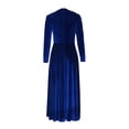 thumbnail image 5 of Women's Long Sleeve Velvet Flowy Maxi Dress, Elegant Empire Waisted Wedding Party Formal Evening Dresses, 5 of 6