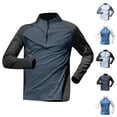 thumbnail image 6 of Moxiu Color Block Long Sleeve Shirt for Men Quarter Zip Pullover Lightweight Rash Guard Quick Dry Athletic Running Workout Shirts White,XL, 6 of 6