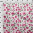 thumbnail image 2 of oneOone Cotton Poplin Fabric Leaves & Peony Floral Printed Fabric 1 Yard 42 Inches Wide, 2 of 4