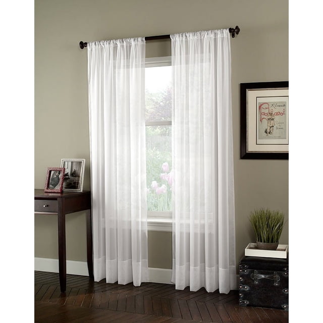 Panel de cortina Curtainworks Soho Voile Sheer, 150 x 300 cm, color blanco