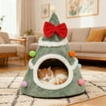 thumbnail image 2 of Christmas Tree Pet Bed Cave - Cozy Fabric Cat House with Anti- Bottom for Indoor Cats & Small Dogs, Machine Washable Holiday Pet Tent with Removable Cushion, 2 of 5