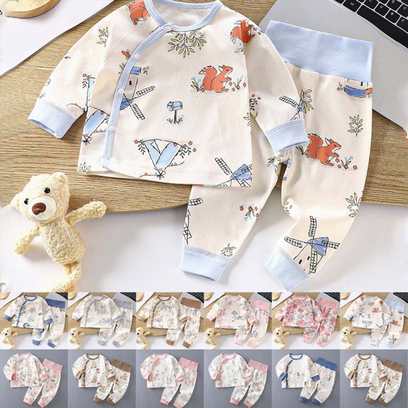 Toddler Baby Girl Fall Winter Outfit Long Sleeve Sweatshirts Pants Set Clothes 6-12 Months 12-24 Months 2t 3t 4t 5t 6t 7t 8t 9t Children,Warm 18-24 Months