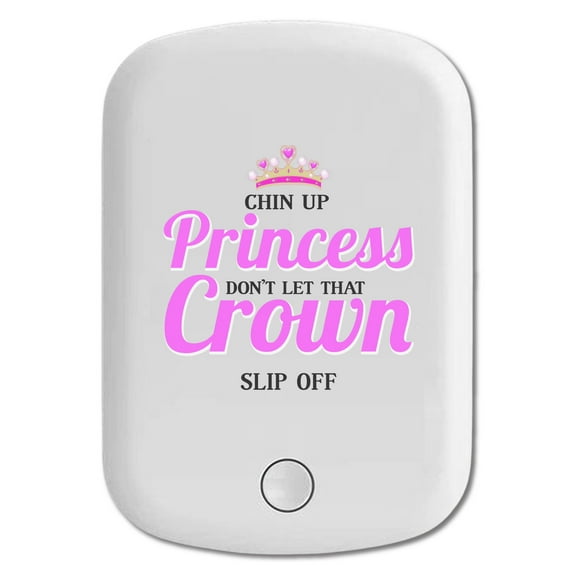 DistinctInk Magnetic Battery Pack, 5000 mAh Wireless Portable Charger with USB-C Cable, Compatible with MagSafe iPhone 14 / 13 / 12 Series - Chin Up Princess Don't Let That Crown Slip Off