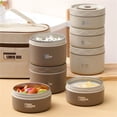 thumbnail image 7 of Stainless Steel Food Warm Lunch Container Double Layer Round Food Grade Lunch Box with Lid, 7 of 7