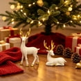 thumbnail image 6 of Cadancy Christmas Reindeer Figurines Set of 2 Tabletop Statues for Festive Display, Elegant Deer Ornaments Home Mantle Shelf Indoor Holiday Decor Winter Seasonal Decoration Gift, 6 of 7