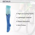 thumbnail image 4 of Calcetines de ciclismo Unique Bargains, absorción de sudor, anti-fricción, calcetines para bicicleta al aire libre, azul y verde, tamaño L-XL, unisex, 1 par, patrón de pintura al óleo, 4 of 7