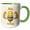 Green/White, variant on 3drose, Cute Image of Bee with Text of Bee Strong, 11oz Two-tone Green Mug