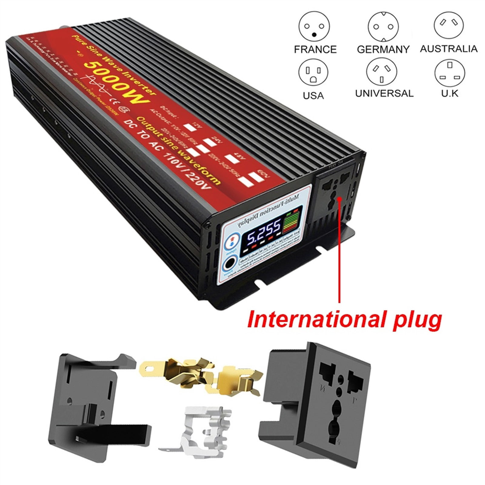 Pure Sine Wave Inverter 12V 24V 220 110 2000W 3000W 4000W 5000W Voltage Transformer Power Converter Solar Inverter ,High Conversion Efficiency