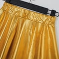 thumbnail image 5 of vastwit Kids Girls Shiny Metallic High Waist Pleated Skirt Athletic Jazz Hip Hop Dance Skater Skort Gold M, 5 of 7