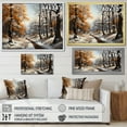 thumbnail image 4 of Designart Large Forest framed wall Art, Monochrome Canopy Forest Winter framed wall art , Forest framed wall art decor, Orange Traditional White Framed Wall Art, White Color Frame, 4 of 5