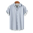 thumbnail image 4 of ZCFZJW Hawaiian Shirts for Men Regular Fit Casual Striped Pattern Print Summer Short Sleeve Button up Graphic Tees Shirt Trendy Holiday Vacation T-Shirt Tops Sky Blue XL, 4 of 5