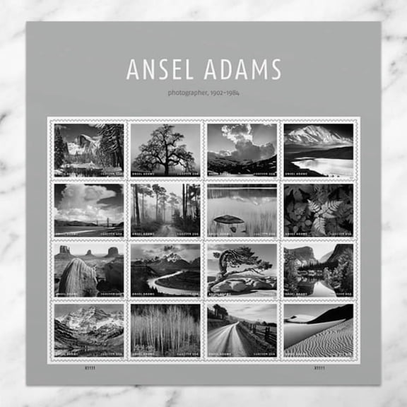 Ansel Adams USPS Forever Postage Stamp 5 Sheets of 16 US First Class Nature Park Art Landscape Photo Celebrate Anniversary Wedding Beauty (80 Stamps)