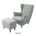 thumbnail image 2 of Redempat 3pcs Polyester Soft And Comfortable Wing Chair Cover And Ottoman Stool Cover Furniture With Style light grey, 2 of 6