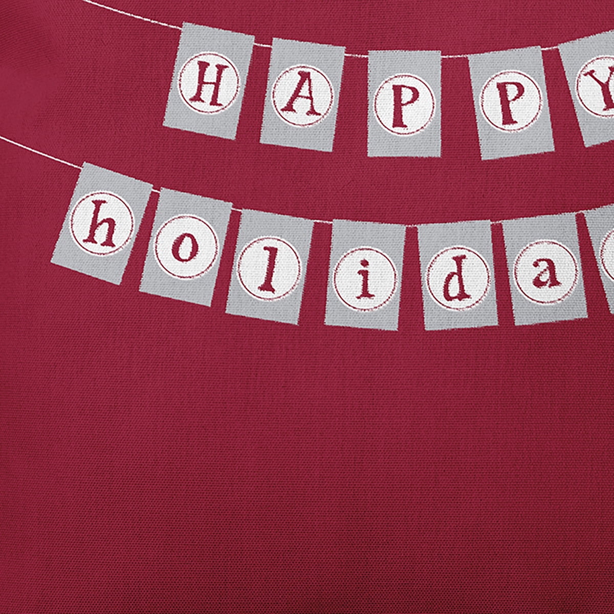 Simply Daisy 16" x 16" Happy Holidays Banner Polyester Indoor/Outdoor Pillow, Red (1 count)