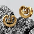 thumbnail image 3 of LADEMAYH 2pcs Surgical Steel 316L Ear Plugs Tunnels Gauges, Snake Design Saddle Shape Gauges for Ears, Hypoallergenic Body Piercing Jewelry for Gothic/Punk Styles (Gold, 14mm=9/16"), 3 of 5