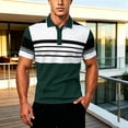 thumbnail image 2 of JAJAHO Mens Polo Shirts Short Sleeve Color Block Striped Regular Fit Summer Moisture Wicking Golf Shirts Comfy Tops, 2 of 4