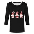 thumbnail image 5 of Craaazy Christmas Gifts For Women Crew Neck 3/4 Sleeve Xmas Shirts Funny Santa Christmas Tree Graphic Pullover Snowman Sweatshirts Womens Tops, 5 of 5