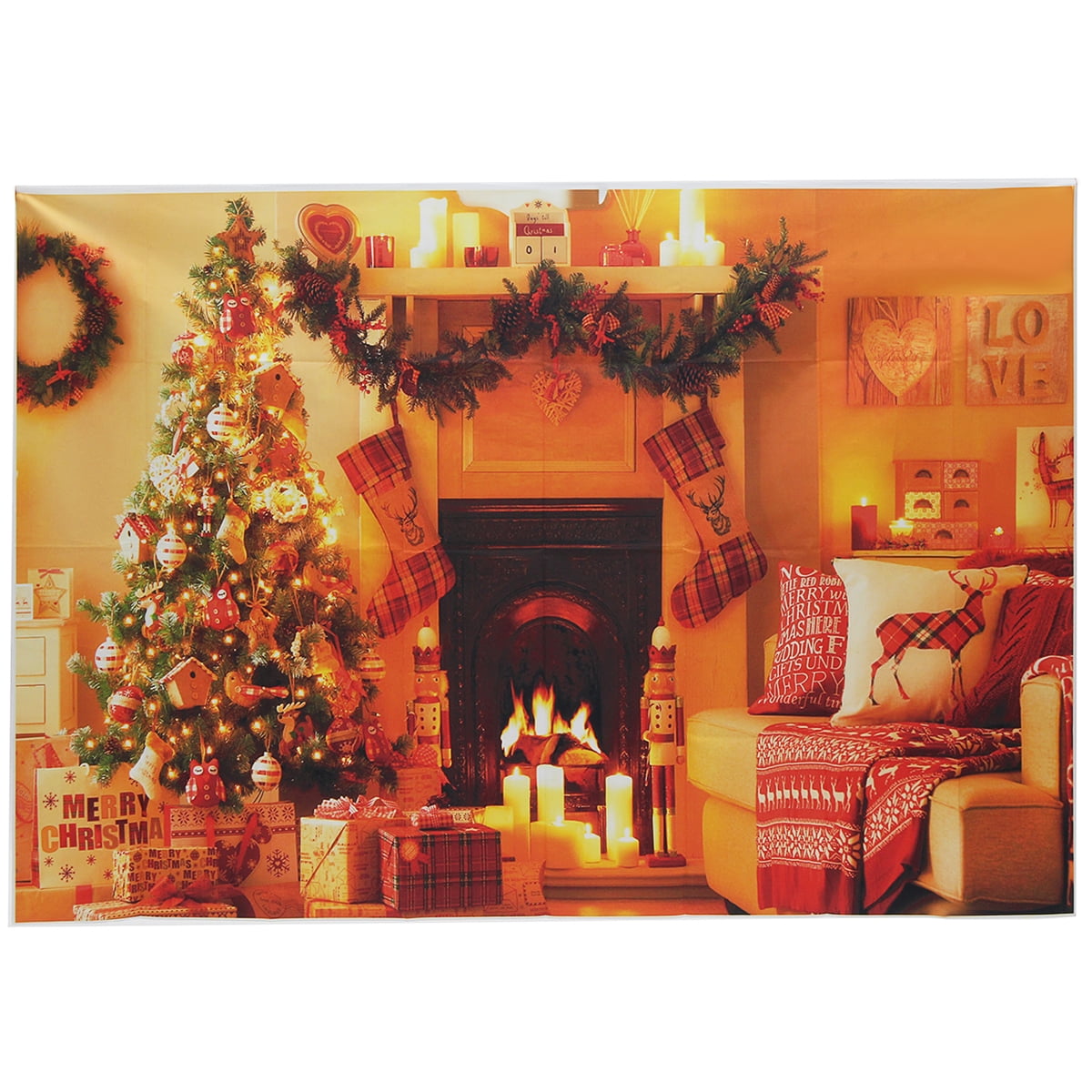 7X5ft Christmas Fireplace Backdrop Xmas Tree Stockings Photography Backdrop Customized Portrait Photo Background Studio Props 7X5ft Christmas Fireplace Backdrop Xmas Tree Stockings Photography Backdrop Customized Portrait Photo Background Studio Props